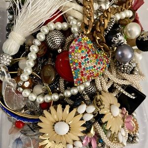 DIY REUSE REPURPOSE UPCYCLE CRAFT JEWELRY LOT, 4 lbs.